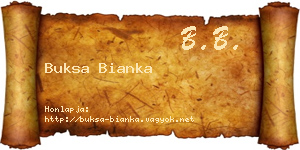 Buksa Bianka névjegykártya
